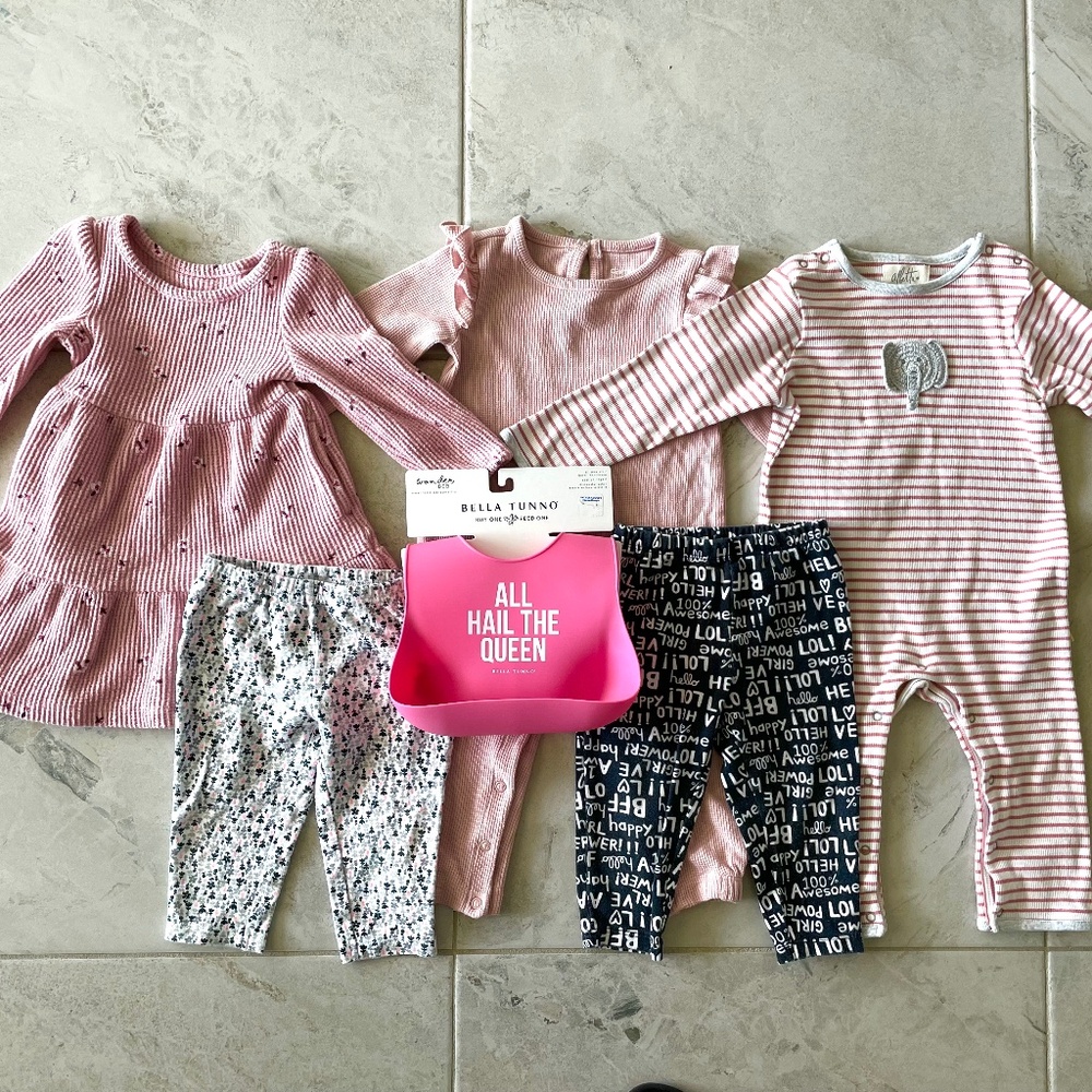 LOT of 6 BABY GIRL Sz 12M - Fall Winter Spring Bella Tunno Carter’s Albetta Cat